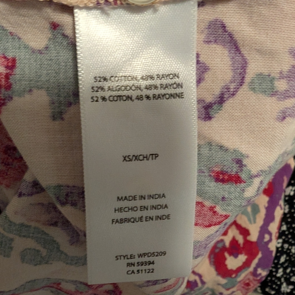 Beachlunchlounge Long-sleeve Tiered Mini Dress purple, And Red Print Size XS - Picture 7 of 7